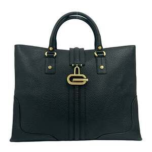 GUCCI Black Leather Tote Bag